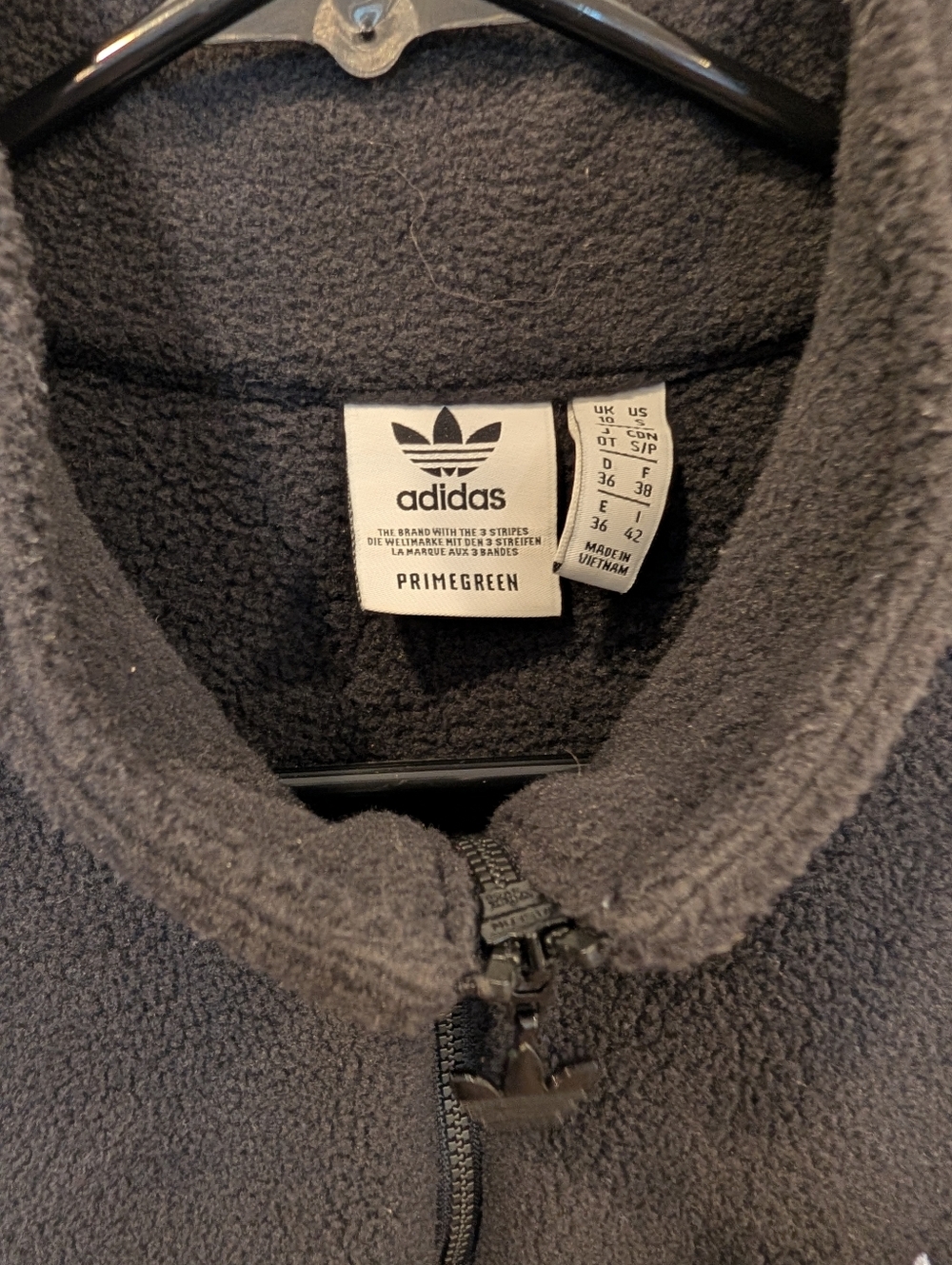 adidas Black Fleece PrimeGreen Quarter-Zip Jacket with White Stripes Size Small - Picture 5 of 6